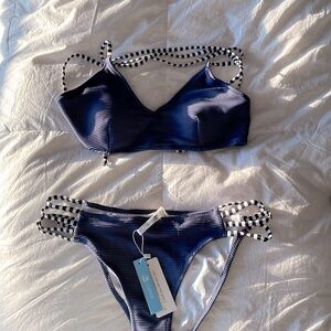 New Blue Cross Tie Back Bikini